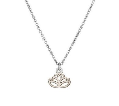 Lotus zilverkleurig aan ketting, op cadeaukaartje - 0