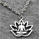 Boeddha in Lotusbloem, zilverkleurige ketting - 1 - Thumbnail