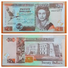 Belize 20 Dollars 2012 P72a  Unc.  30th Anniversary - Central Bank of Belize