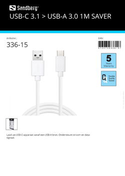 USB-C 3.1 > USB-A 3.0 1M SAVER Laad USB-C-apparaat vanaf USB-A bron