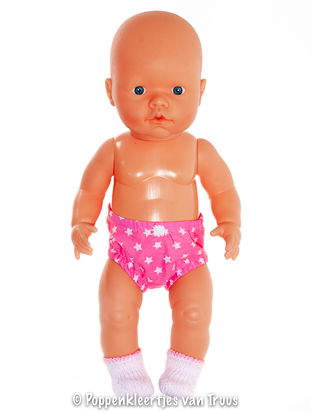 Mon Bébé 40 cm Jurksetje roze/sterren - Afbeelding 4