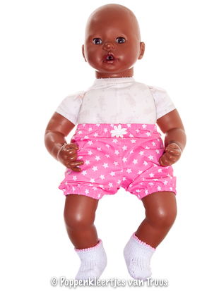 Annabel 46 cm Jurksetje roze/sterren - Afbeelding 3