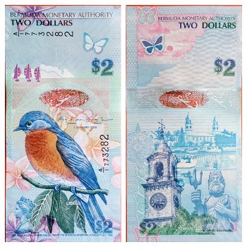 Bermuda 2 Dollars P-57b 1.1.2009 (2013) UNC S/N A1773282 - 0
