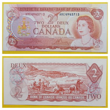 Canada 2 Dollars P-86B 1974 UNC S/N ARE4943713 - 0