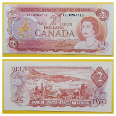 Canada 2 Dollars P-86B 1974 UNC S/N ARE4943713 