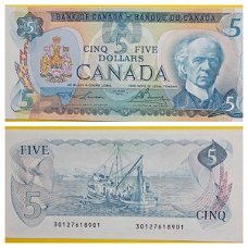 Canada 5 DOLLARS 1979 P-92A SERIAL 30127618901 UNC