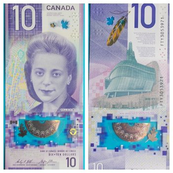 Canada 10 Dollars P-New 2018 UNC S/N FTY3053971 - 0
