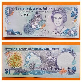 Cayman Islands 1 Dollar 1998 P21a Unc SN C1543604 - 0