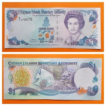 Cayman Islands 1 Dollar 2003 P-30a Unc SN Q1279076 - 0