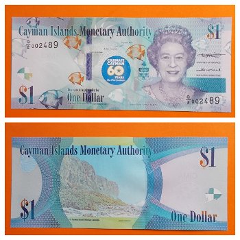 Cayman Islands 1 Dollar p-new 2018(2020) Commemorative UNC S/N Q2002489 - 0