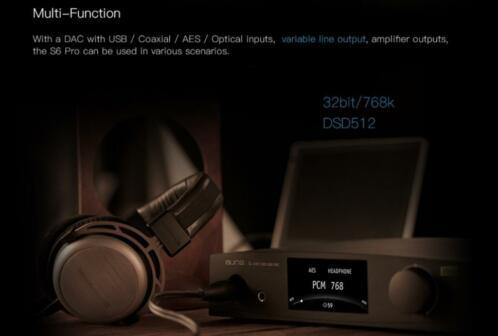 NEW! AUNE S6 pro 32/786K DSD512 DAC BALANCED HEADPHONE - Afbeelding 5