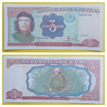 Cuba - 3 Pesos 1995 #113_UNC Che Guevara 099546 - 0