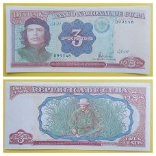 Cuba - 3 Pesos 1995 #113_UNC Che Guevara  099546