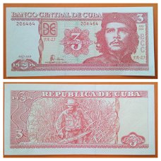 Cuba - 3 Pesos 2004 (#127_UNC Che Guevara  SN 206464