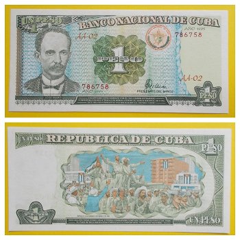 Cuba 1 Peso 1995 P#112 UNC Jose Marti 786758 - 0