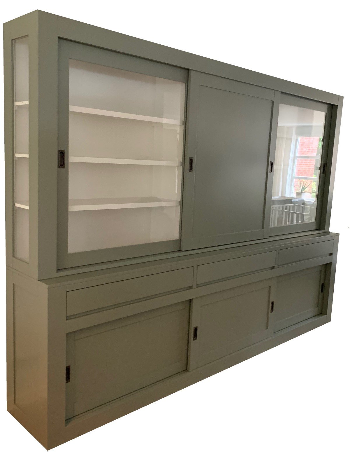 Buffetkast Assen Design Engels groen 300 x 50/40 x 220cm - nr. 1