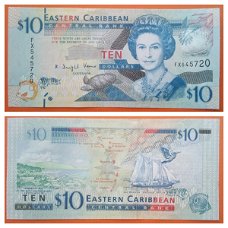 East Caribbean States 10 Dollars P-52a 2012 UNC  S/N FX545720 