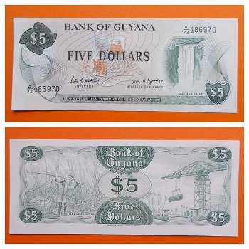 Guyana 5 Dollars ND(1992) P-22f, UNC - 0