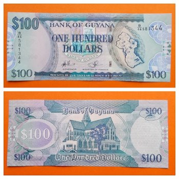 Guyana 100 Dollars P-36c ND(2012) Unc s_n B46581344 - 0