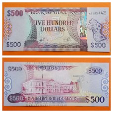 Guyana 500 Dollars p-37 2011 UNC  S/N  AE665442