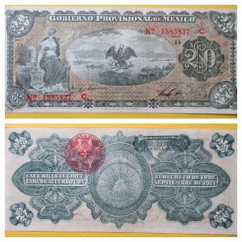 Mexico 20 Peso 1914 VERA CRUZ #S1110b aUNC - 0