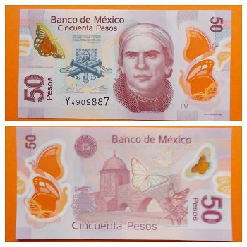Mexico 50 Pesos p-123A 2016 (Serie V) UNC Polymer - 0