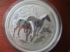 Australie 8 Dollar 2014 Lunar Year of the Horse 5 oz zilver