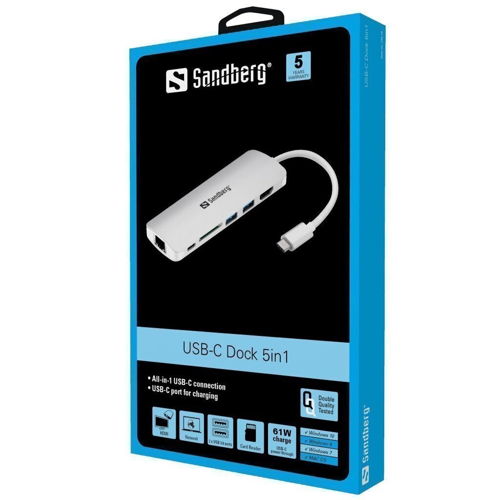 USB-C Dock HDMI + LAN + SD + USB 61W HDMI-uitgang aansluiten extra scherm, TV, projector - Afbeelding 4