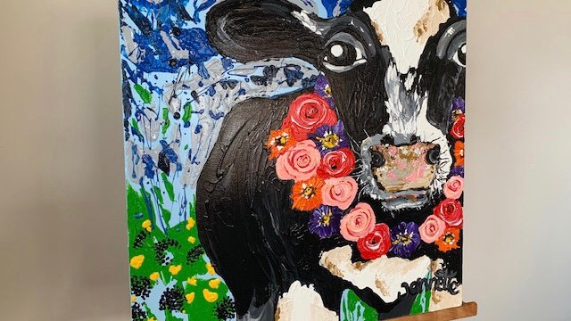 Koe met bloemenkrans - Afbeelding 2