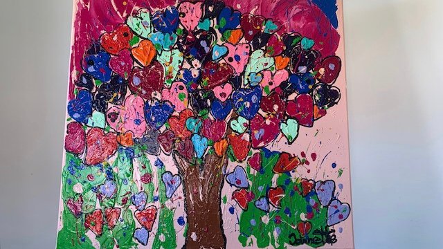 Hartenboom 70x70 artwithpassion - Afbeelding 3