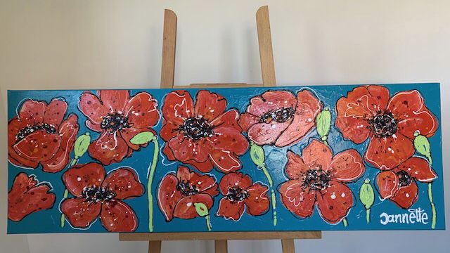 Poppy’s 40x120 dikke verf kunst artwithpassion - nr. 1