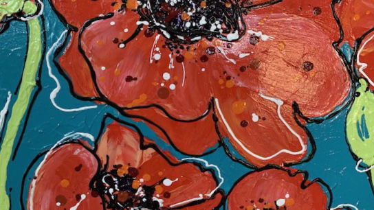 Poppy’s 40x120 dikke verf kunst artwithpassion - Afbeelding 7