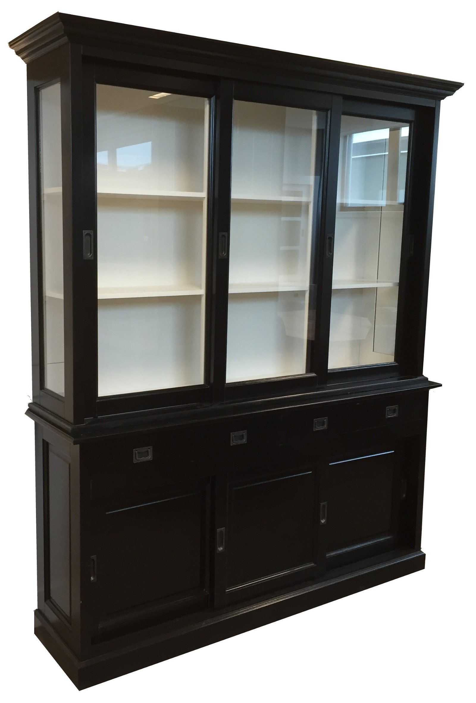 Buffetkast Jubbega zwart - wit 180 x 50/40 x 220cm - nr. 1
