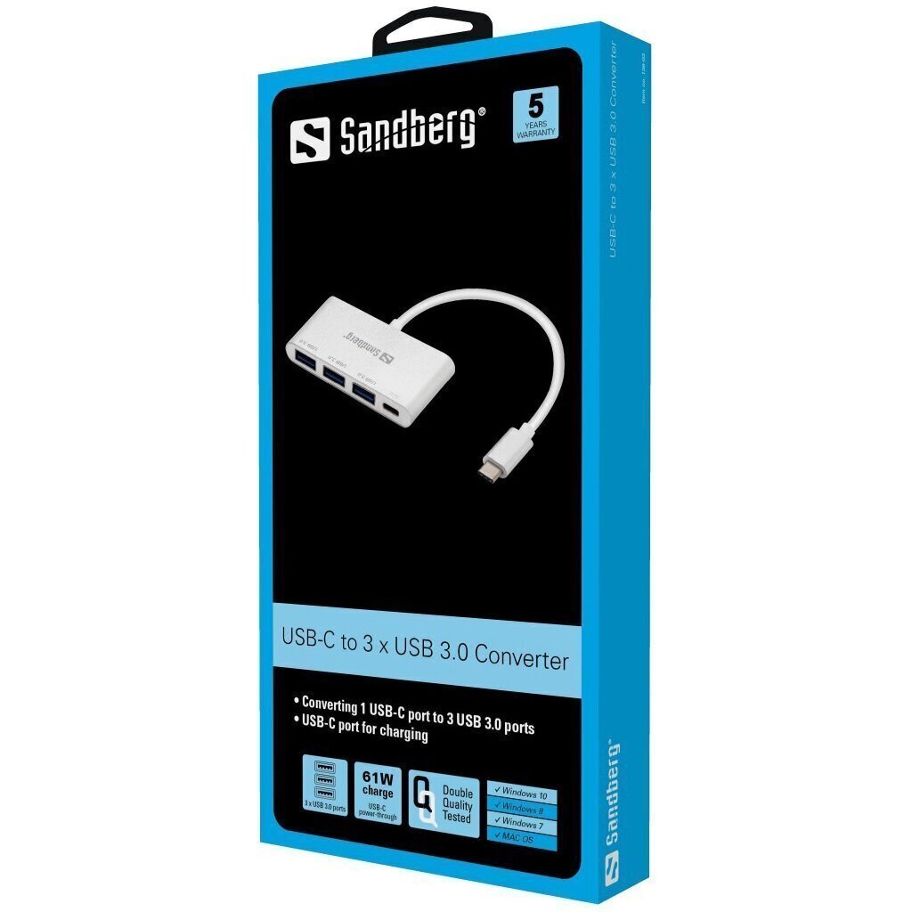 USB-C to 3x USB 3.0 Hub + PD - Afbeelding 4
