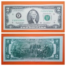 USA 2 Dollar 2003 Atlanta Georgia UNC SN F07972789A 