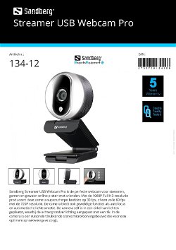 Streamer USB Webcam Pro 1080P Full HD perfecte webcam voor streamen, gamen en gewoon online praten