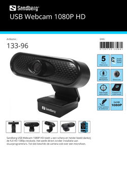 USB Webcam 1080P HD scherp en helder beeld dankzij de full HD 1080p-resolutie