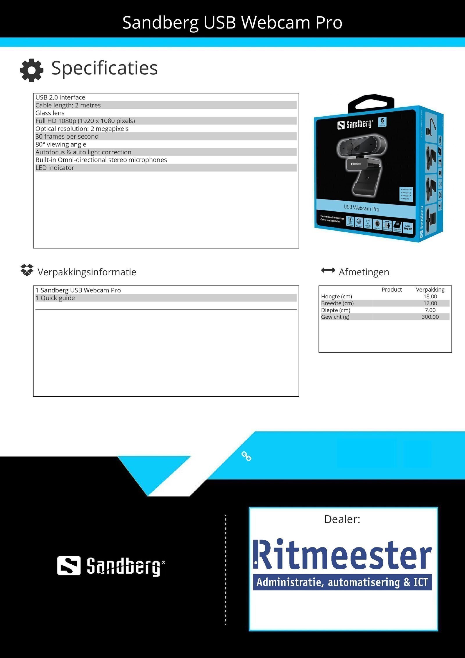 USB Webcam Pro full HD 1080p-resolutie - Afbeelding 3