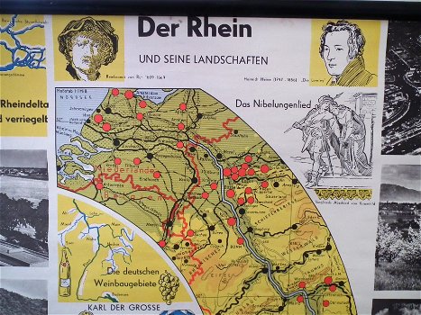 Duitse schoolkaart Der Rhein - 1