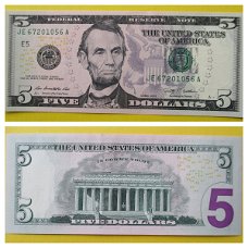 USA 5 Dollar 2009 # P-531 UNC JE67201056A