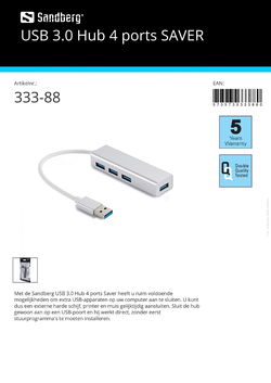 USB 3.0 Hub 4 ports SAVER aansluiten extra usb apparaten