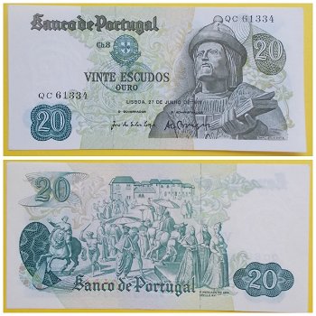 Portugal 20 Escudos 1971 #173 H12 UNC QC61334 - 0