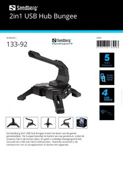 2in1 USB Hub Bungee beveiligt kabels aan uw gamemuis