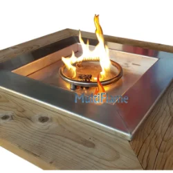 RVS inbouw unit vuurtafel set compleet