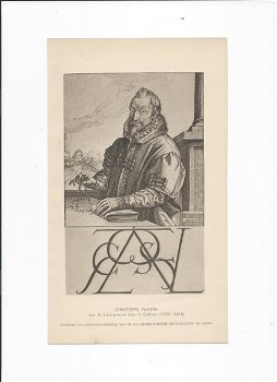 Christoffel Plantin, naar de kopergravure door H. Goltzius ( 1558-1616 ) - 0