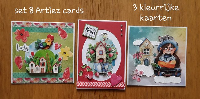 Set 8 Artiez cards met huizen - 0