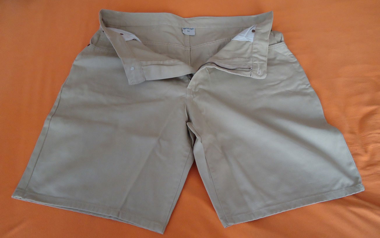 Korte beige broek van Marcel Clair van 100% katoen, maat 54. - Afbeelding 2