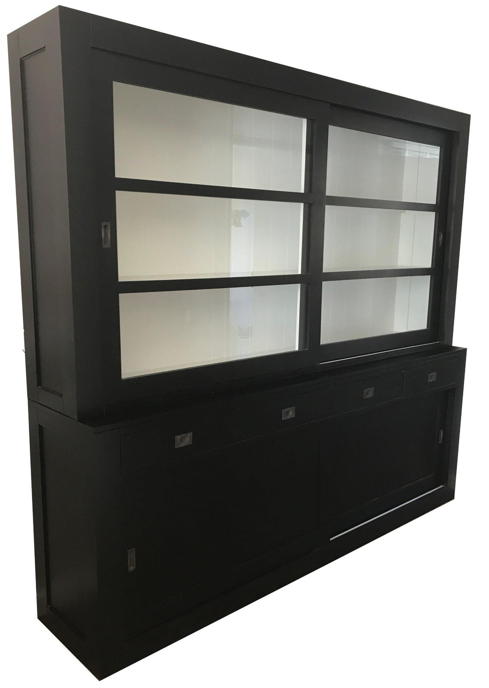 Winkelkast design Hasselt zwart - wit 240 x 50/40 x 220 - nr. 1