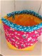 Projectbag, haaktas, breitas, roze met bloemetjes - 1 - Thumbnail