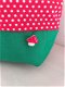 handwerk tasje, projectbag, voor in de tas rood met witte stipjes en paddestoel - 2 - Thumbnail